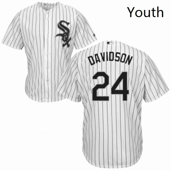 Youth Majestic Chicago White Sox 24 Matt Davidson Replica White Home Cool Base MLB Jersey